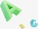字母ABC立体形状不同颜色素材