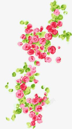 手绘粉色鲜艳花朵植物装饰素材