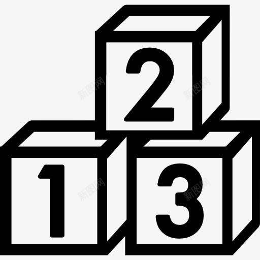 数字积木玩具图标png_新图网 https://ixintu.com 块 块的数量 形状 数块 盒 魔方