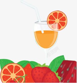 夏天草莓汁甜品饮料海报装饰高清图片
