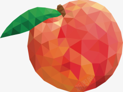 低多边形几何水果桃子矢量图素材