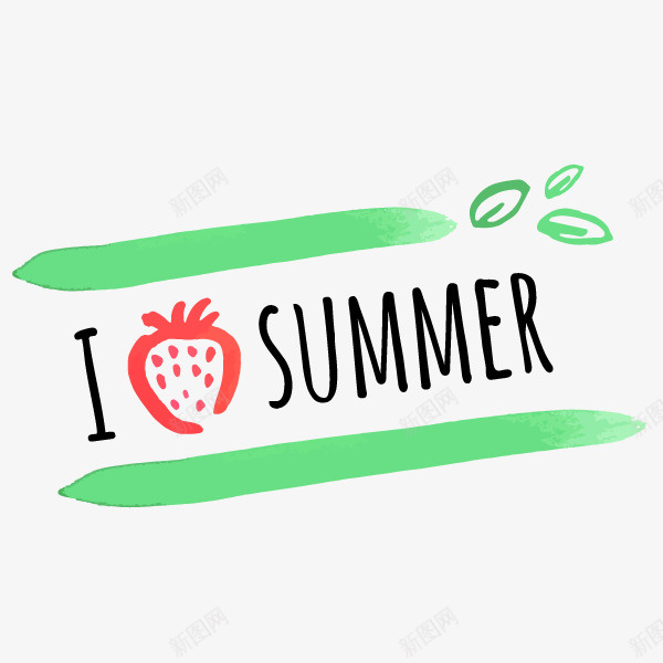 可爱清新夏季英文图标png_新图网 https://ixintu.com 卡通 手绘图 水果图案 清新 英文字母 草莓