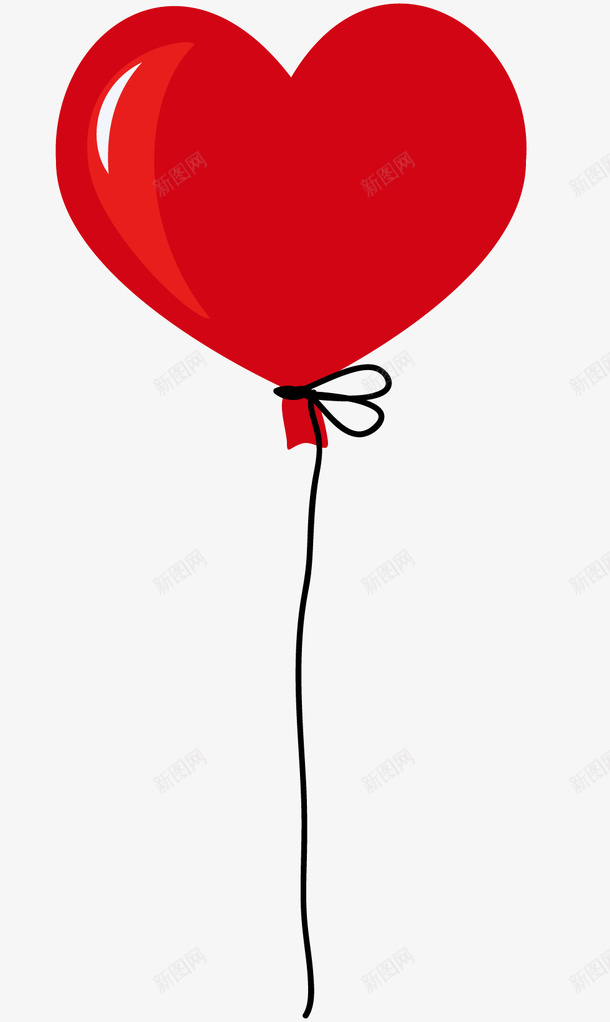 一只红色心形气球png免抠素材_新图网 https://ixintu.com 卡通 卡通气球 心形 心形气球 气球 爱心 红色的