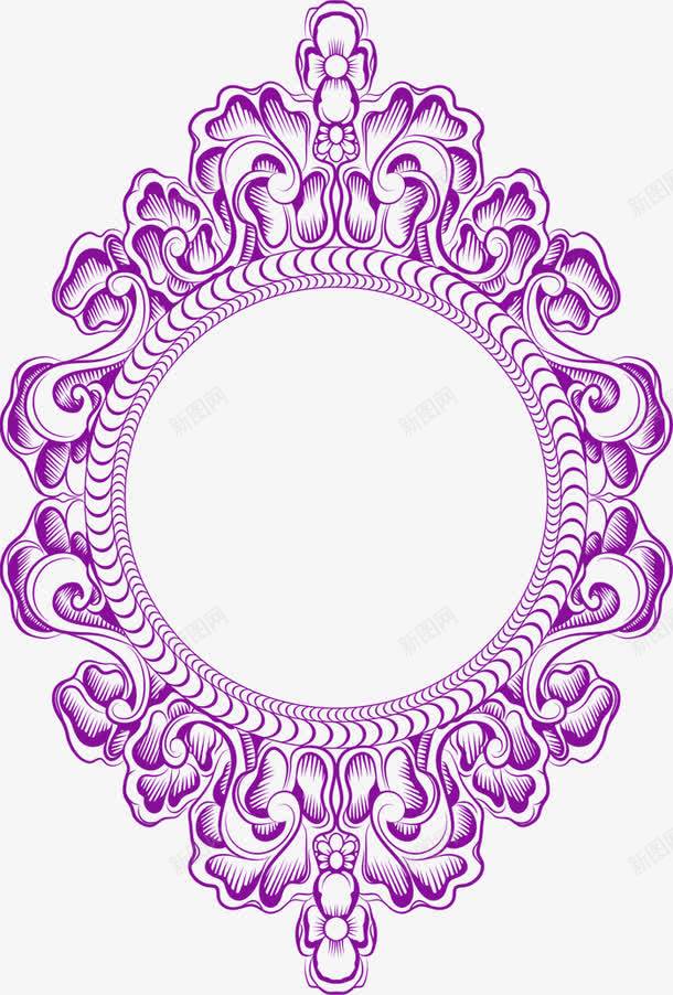 紫色花朵镜子婚礼png免抠素材_新图网 https://ixintu.com 婚礼 紫色 花朵 设计 镜子