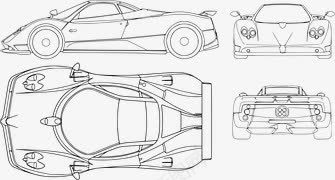 汽车模型png免抠素材_新图网 https://ixintu.com 平面 汽车 线条 蓝图 设计图