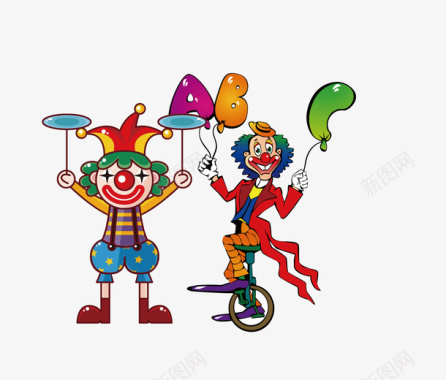创意愚人节小丑表演马戏矢量图图标图标