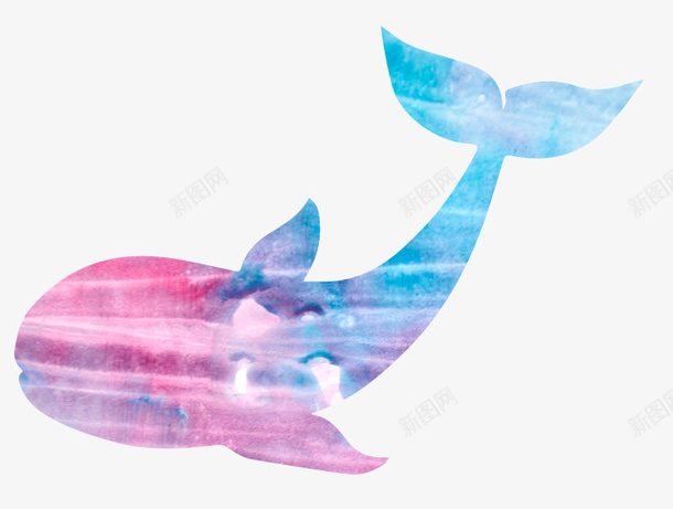 彩色海豚png免抠素材_新图网 https://ixintu.com 卡通 彩色 手绘 水彩 海豚 粉色 蓝色 装饰
