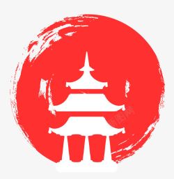 日式日常用品图标圆形日本元素图标高清图片