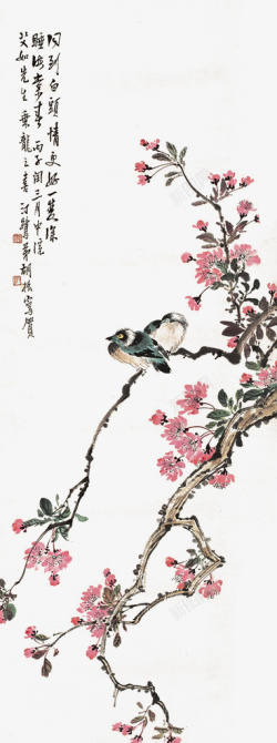 国画桃花素材