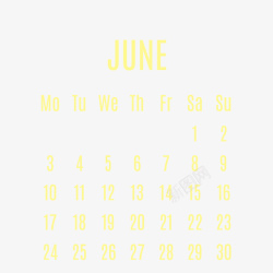 6月日历黄色2019年6月日历矢量图高清图片