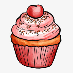 糕点房水彩风手绘生日水果蛋糕矢量图高清图片