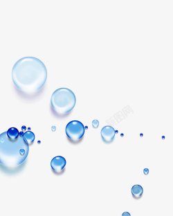 蓝色水流水珠冒泡水珠高清图片
