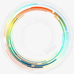科幻圆环彩色线条圆圈高清图片