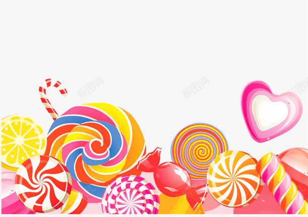卡通手绘彩色糖果psd免抠素材_新图网 https://ixintu.com 免抠糖果 卡通 彩色 手绘 爱心糖果 糖果 红色糖果