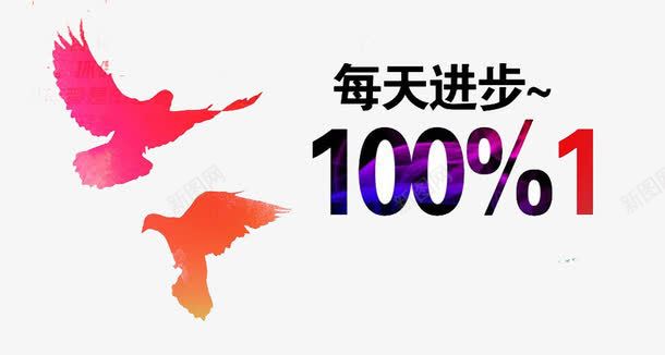 每天进步百分之一png免抠素材_新图网 https://ixintu.com 前进 努力 奋斗 梦想 青春