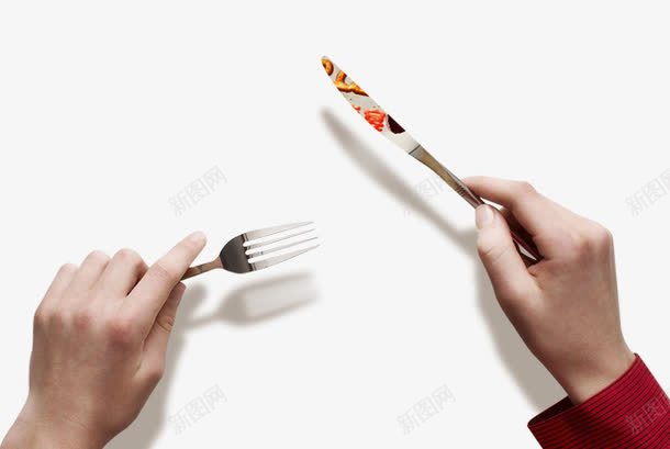 手png免抠素材_新图网 https://ixintu.com 刀叉 刀叉图案 动作 左右手 手势 用餐 西餐
