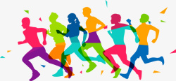 黑人跑步锻炼彩色奔跑矢量图高清图片