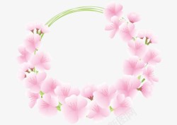 粉色美丽春季花环素材
