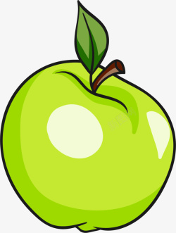 卡通青苹果夏季卡通绿色苹果高清图片