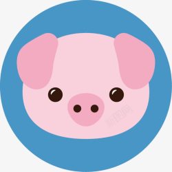 猪头像手绘可爱的动物头像高清图片