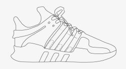 手绘鞋手绘线描的运动鞋高清图片