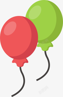 普珥节红绿色气球卡通风格高清图片