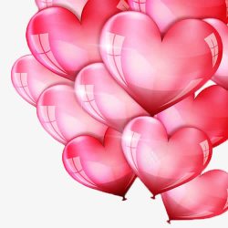 珠光爱心桃红色爱心气球高清图片