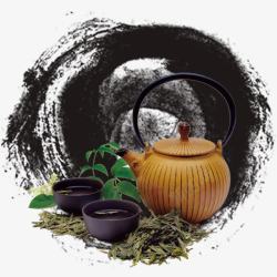 中国风水墨茶文化素材