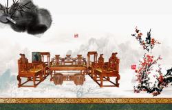 木器一套家具中国古典家具艺术高清图片