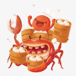 螃蟹馅的包子中国美食高清图片