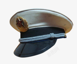 船员白色的平顶海军帽高清图片