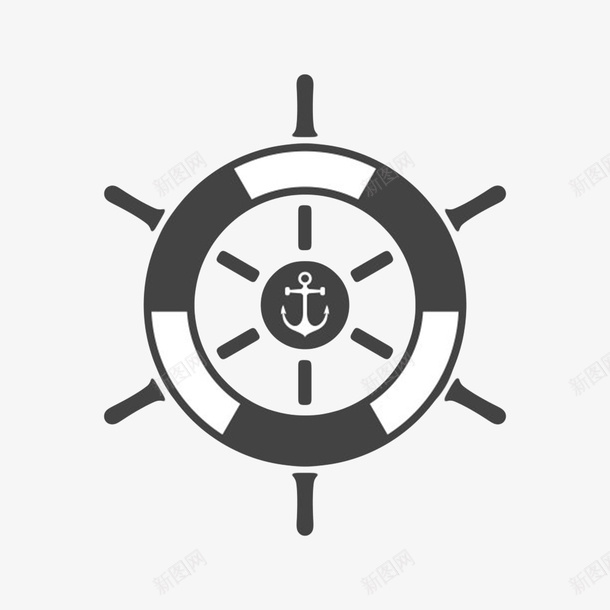 黑白控制方向的船锚轴心的船舵卡png图片免费下载 素材7nygvqpkj 新图网