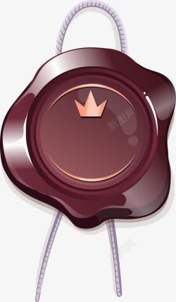 紫色葡萄酒标酒红色徽章火漆印图标高清图片