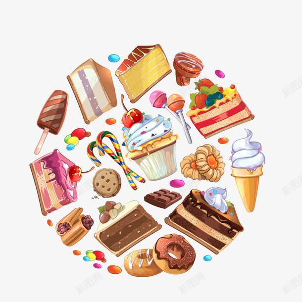 多种多类型食物png免抠素材_新图网 https://ixintu.com 冰淇淋 吊牌 正餐 甜品 甜点 甜甜圈 糖果 食物