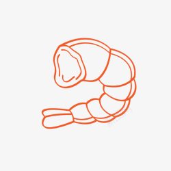 海鲜简笔画线条虾肉手绘简图高清图片