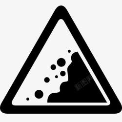 三角形山体滑坡危险三角交通信号图标高清图片