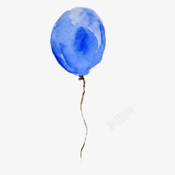带绳子蓝色气球高清图片