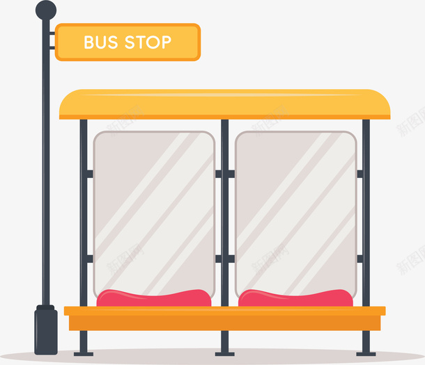黄色站牌公交车站png免抠素材_新图网 https://ixintu.com 公交 公交站 公交路标 公交车站 卡通公交车站 城市公共设施 矢量png 车站 黄色站牌