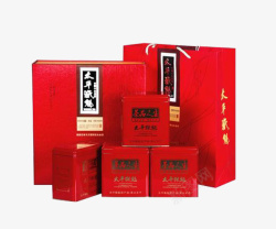 太平猴魁包装标签红色茶叶礼盒套装高清图片