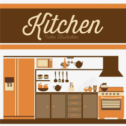 厨房操作台厨房一体式装修高清图片