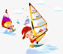 帆船活动帆船比赛的小孩高清图片