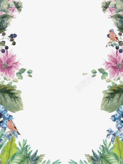 水彩手绘插画三八节花卉背景插图素材