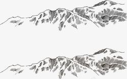 风景版画山脉风景高清图片