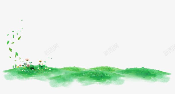 绿色水彩草地边框纹理png免抠素材_新图网 https://ixintu.com 免抠PNG 水彩 绿色 草地 边框纹理
