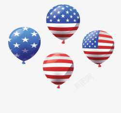 美国花纹美国国旗花纹气球矢量图高清图片