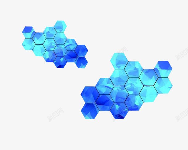 亮蓝色渐变冰晶图案png免抠素材_新图网 https://ixintu.com 亮蓝色 免抠 冰晶 孔雀蓝 渐变色 背景图 蜂窝形状