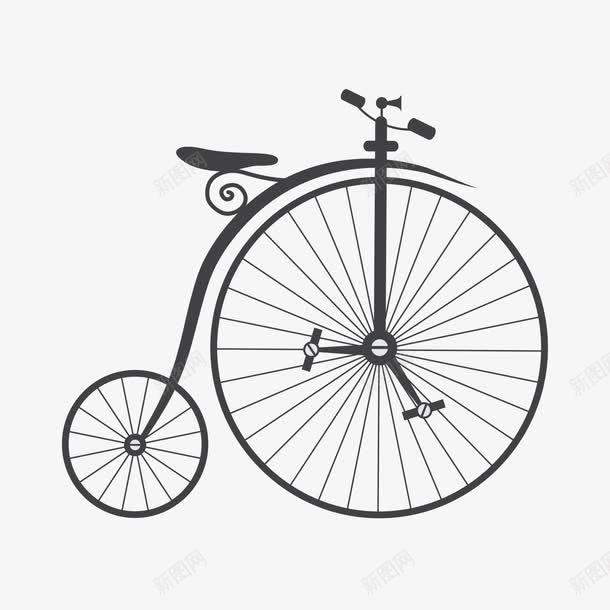 卡通手绘自行车黑色建议png免抠素材_新图网 https://ixintu.com 卡通 手绘 自行车 轮子