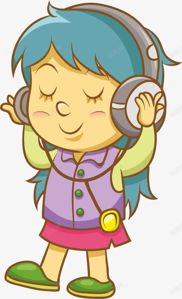 休闲娱乐人物png免抠素材_新图网 https://ixintu.com 儿童 听歌 听歌的人 学生 孩子 聆听 聆听生活