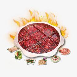 九宫格美食火锅宣传高清图片