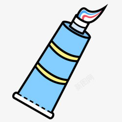 牙膏图案蓝色手绘牙膏元素矢量图图标高清图片